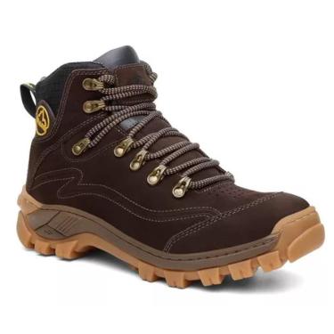 Imagem de Bota de Couro Adventure Masculina Confortável e Robusta com Aderência em Diversos Terrenos-Masculino