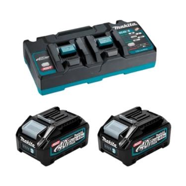 Imagem de Kit Energia Mak-Pac 40v XGT 2 Baterias 5.0Ah BL4050F + Carregador Duplo DC40RB Bivolt e Maleta Makita 191U14-7