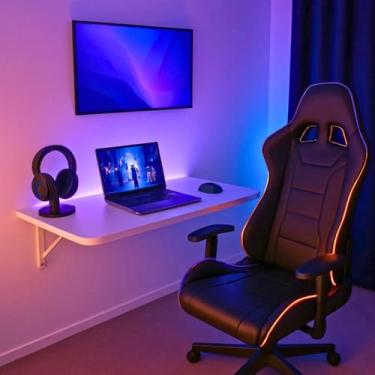 Imagem de Mesa Retrátil Dobrável 100cm x 50cm de parede cozinha Borda Redonda(Branco,50x40cm)