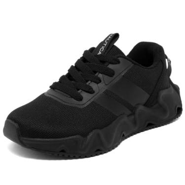 Imagem de Nautica Tênis de corrida infantil | Sapatos confortáveis para meninos e meninas | Tamanhos para crianças grandes e pequenas - (Lace-Up/Bungee) Manalapin, Preto monocromático, 18