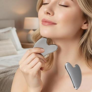 Imagem de Gua Sha Tools Pedra de jade Gua Sha para cuidados com a pele do rosto, tensões corporais reduzem o inchaço, presentes festivos
