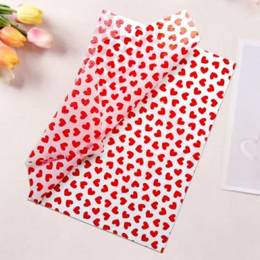 Imagem de Papel de embrulho com estampa de coração gradiente, 20 folhas, papel de seda de dia dos namorados para embalagem de presente e artesanato DIY