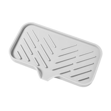 Imagem de Saboneteiras de silicone para banheiro com bico de drenagem - organizador de pia de banheiro e cozinha, suporte de esponja, bandeja de sabonete, perfeito para dispensador, esfregão, garrafa, copo na