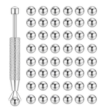 Imagem de LORACOXS 48 peças de bolas e pontas de substituição de 3 mm, bolas e pontas de aço cirúrgico, língua de barra, mamilo, umbigo, sobrancelha, torre, peças de piercing, Aço inoxidável, Sem Pedra Preciosa