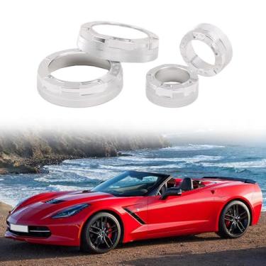 Imagem de Acabamento do anel da tampa do botão de volume do ar condicionado para carro, compatível com Chevy Corvette C7 2014-2019 Tampa do botão de controle de volume do interruptor de ar condicionado