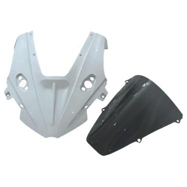 Imagem de GZDLMoto Kit de carenagem frontal da viseira do defletor de vento do para-brisa da motocicleta para CFMOTO 675SS, 675SR plástico ABS, 2 em 1 (cinza B)