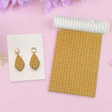 Imagem de Rolo de textura de argila de polímero, rolo de argila de polímero para fazer brincos, funciona com cortadores (floral)