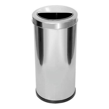 Imagem de Lixeira Inox 30 Litros Com Aro Meia Lua