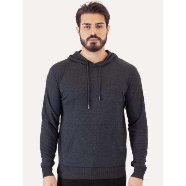Imagem de Blusa Ellus Tricot Masculina Cotton Poly Hood Marinho Mescla-Masculino