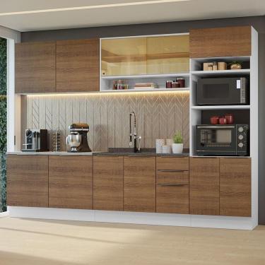 Imagem de Armário De Cozinha Completa 310cm Branco/rustic Stella Madesa 02 Branco/rustic