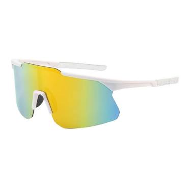 Imagem de Óculos de sol para ciclismo com lentes espelhadas, proteção UV400 para áreas externas, óculos de sol esportivos para cic