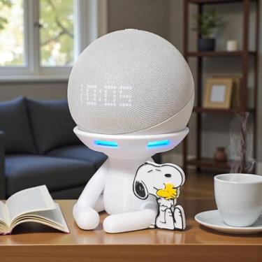 Imagem de Suporte Alexa Echo Dot 4 e Echo Dot 5. Tema Robert Snoop - Presente, decoração criativa, música, som, stand de mesa Amazon