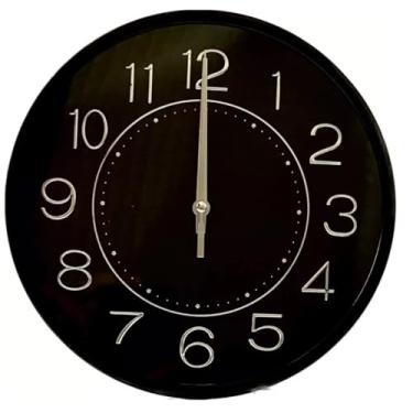 Imagem de Relógio de Parede Preto 25cm Silencioso – Design Moderno e Minimalista para Sala, Quarto e Escritório