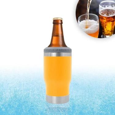 Imagem de Copo Térmico Porta Lata Garrafa Long Neck Copo Abridor Laranja - Unive