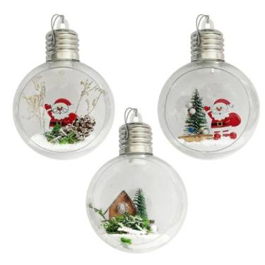 Imagem de Pendente Bola Natalina LED 8cm – Iluminação Decorativa (Sortidas) PREMIUM