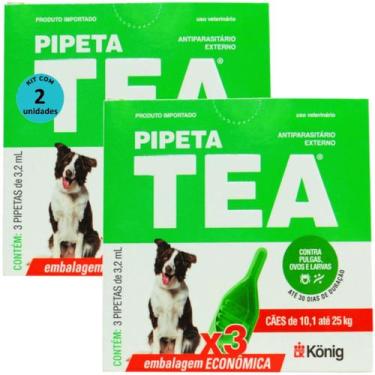 Imagem de Pipeta Tea 3,2ml Antiparasitário Contra Pulgas Para Cães de 10,1 até 2