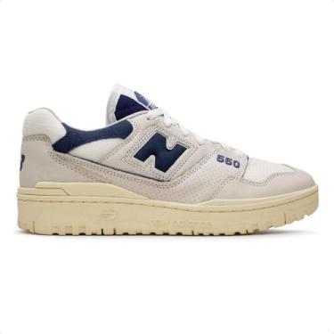 Imagem de Tênis New Balance 550 Masculino, 40, Bege, Azul escuro
