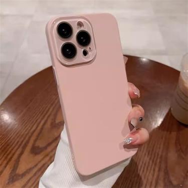 Imagem de Capa protetora de lente de cobertura total fosca simples para iPhone 16, 15, 14, 13, 12, 11 Pro Max Plus, capa rígida de PC ultrafina, rosa, para iPhone 16Pro Max