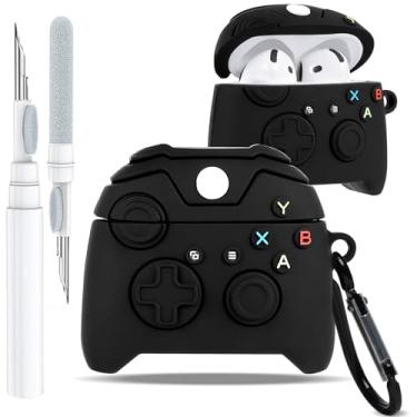 Imagem de Boaretiu Capa para Airpods 4 2024 desenho fofo Kawaii - Capa divertida de silicone macio 3D com mosquetão e kit de limpeza, capa divertida e estilosa para meninos, meninas, adolescentes e mulheres,