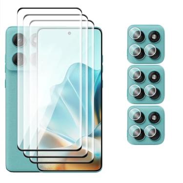 Imagem de DLMTVO Para Motorola Edge 60 Fusion, protetor de tela curva 3D de vidro temperado, película de lente 9H