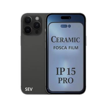 Imagem de Película Protetora Cerâmica Fosca Compativel Com iPhone 15 Pro, Anti-Reflexo, Anti-Impacto, 9D Premium com Kit Limpeza
