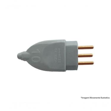 Imagem de Plug Chato Macho Prensa Cabo Cz Tita 2P+T 10A 061755
