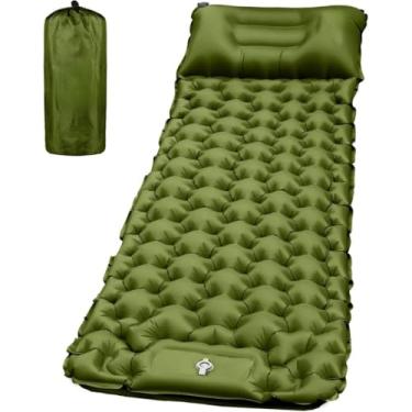 Imagem de Colchão Inflável - Conjunto Completo para Camping, Viagens e Descanso em Casa, Infável Rápido(Verde-195CM)