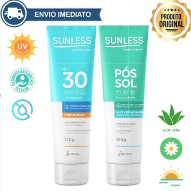 Imagem de Protetor Solar Corporal e Facial Toque Seco 120g Sunless  Proteção Com