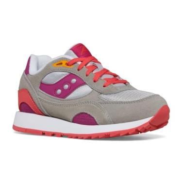 Imagem de Saucony Tênis infantil unissex Shadow 6000, Cinza/Roxo/Coral, 6 Big Kid