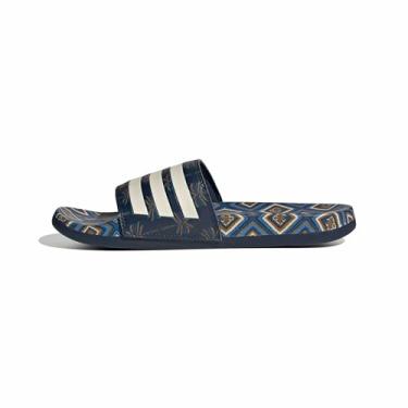 Imagem de adidas Sandália feminina Adilette Comfort Slide, Índigo noturno/branco creme/índigo noturno, 37