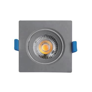 Imagem de KIT10 SPOT LED 7W PRETA QUADRADO BRANCO QUENTE 3000K