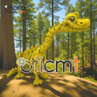 Imagem de Braquiossauro Esqueleto Articulado com Graveto Brinquedo Jurassic Fóss