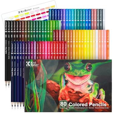 Imagem de Kird Barken 80 Colored Pencils – Professional Color Pencils for Adult Coloring Books,Coloring Pencils with Oil-Based Cores,Soft Core, Art Supplies Gift for Beginners & Adults