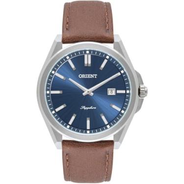 Imagem de RELOGIO ORIENT ANALOGICO AZUL COURO MARROM MBSC1046 D1NX