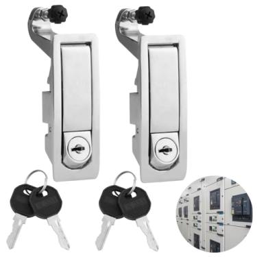 Imagem de Fechaduras de alavanca, 2 peças de travas de gatilho de liga de zinco operadas manualmente com chaves, travas de compressão para fechamentos eletrônicos, adequado para portas de 0,04 a 0,94 polegadas