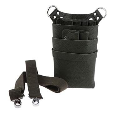 Imagem de barenx Bolsa de tesouras de cabelo para salão de beleza, bolsa de cabeleireiro, coldres para barbeiros, estilistas, cabeleireiros - Verde militar