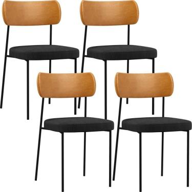 Imagem de Kit 04 Cadeiras Para Sala De Jantar Melina L02 Whisky Chumbo