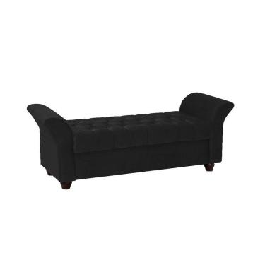 Imagem de Recamier Divã Morabe P04 140 Cm Suede Preto Tca 944