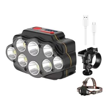 Imagem de Luz frontal de ciclo LED recarregável, luz frontal de ciclo, Luz frontal do farol de ciclo LED super brilhante, Luz de ciclo com 8 luzes à prova d'água suprimentos de ciclo giratórios de 360° para cic