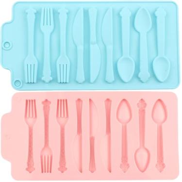 Imagem de EPYHREHM Conjunto de 2 moldes de silicone para doces de chocolate com 9 cavidades