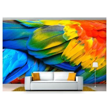 Imagem de Papel De Parede Animais Penas Coloridas 3D Anm232 - Você Decora