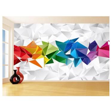 Imagem de Papel De Parede 3D Geométrico Formas Linhas GMT111 1,75X2,0M - Você De