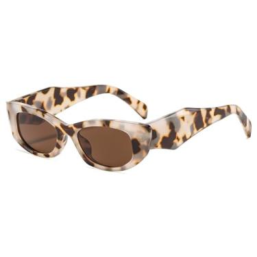 Imagem de Óculos de Sol UV400 - Armação Olho de Gato Irregular Casual para Homens e Mulheres, Esportivos, para Corrida, Ciclismo e Atividades ao Ar Livre, Cor Tartaruga