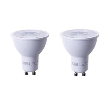 Imagem de Kit 2 Lampada Led Dicroica Mr16 Gu10 6W 6000K Branco Frio Lu - Acende 