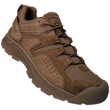 Imagem de OTB Boots Botas de cano baixo inclinadas – Botas de trabalho leves e impermeáveis com sola GRIP-STIK, proteção de corda rápida, amortecimento de espuma para o futuro, Coiote, 12.5 Women/11 Men