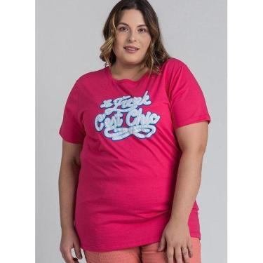 Imagem de T-shirt Feminina Plus Size Malha Algodão Estampada "Le Freak C'est Chic" - Serena-Feminino
