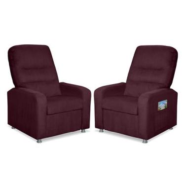 Imagem de Kit 2 Poltronas Decorativas Do Papai Reclinável Confortável Suede LM D