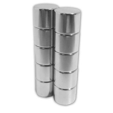 Imagem de Imãs De Neodímio 10mm X 8mm - 10peças / Super Forte - Fácil Negócio Im