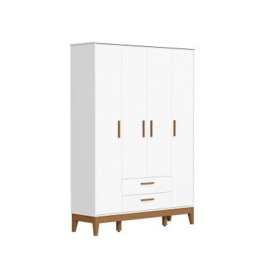 Imagem de Roupeiro Flip 4 Portas 2 Gavetas Branco Fosco