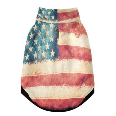 Imagem de SEHANY Casaco de cachorro com bandeira americana para cães pequenos, superquente, à prova de vento, jaqueta macia e aconchegante para animais de estimação, moletom para clima frio na neve com furo de